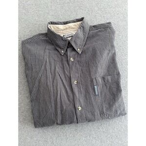 Columbia Shirt Mens XL Button Down Soft Flannel Casual Plaid Check‎ Black